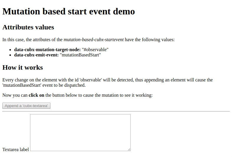 Mutation based startevent demo