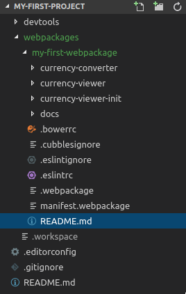 Webpackage folder containing the generated README file