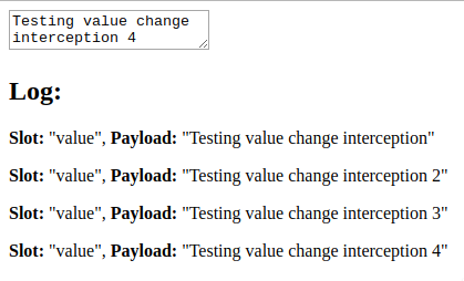 Slot value change interception demo result