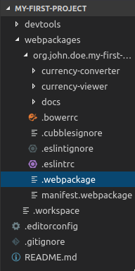 .webpackage config file location